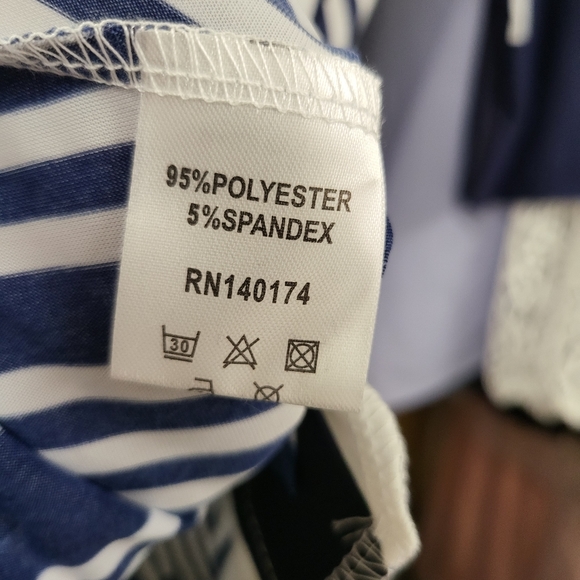 - NWT R&B collection, long tunic/dress, nevy/white, pockets, sz XL - Picture 8 of 12